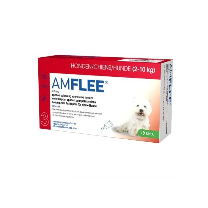 AMFLEE Amflee 67 mg Spoton Cães 210 kg Krka 3 pipetas