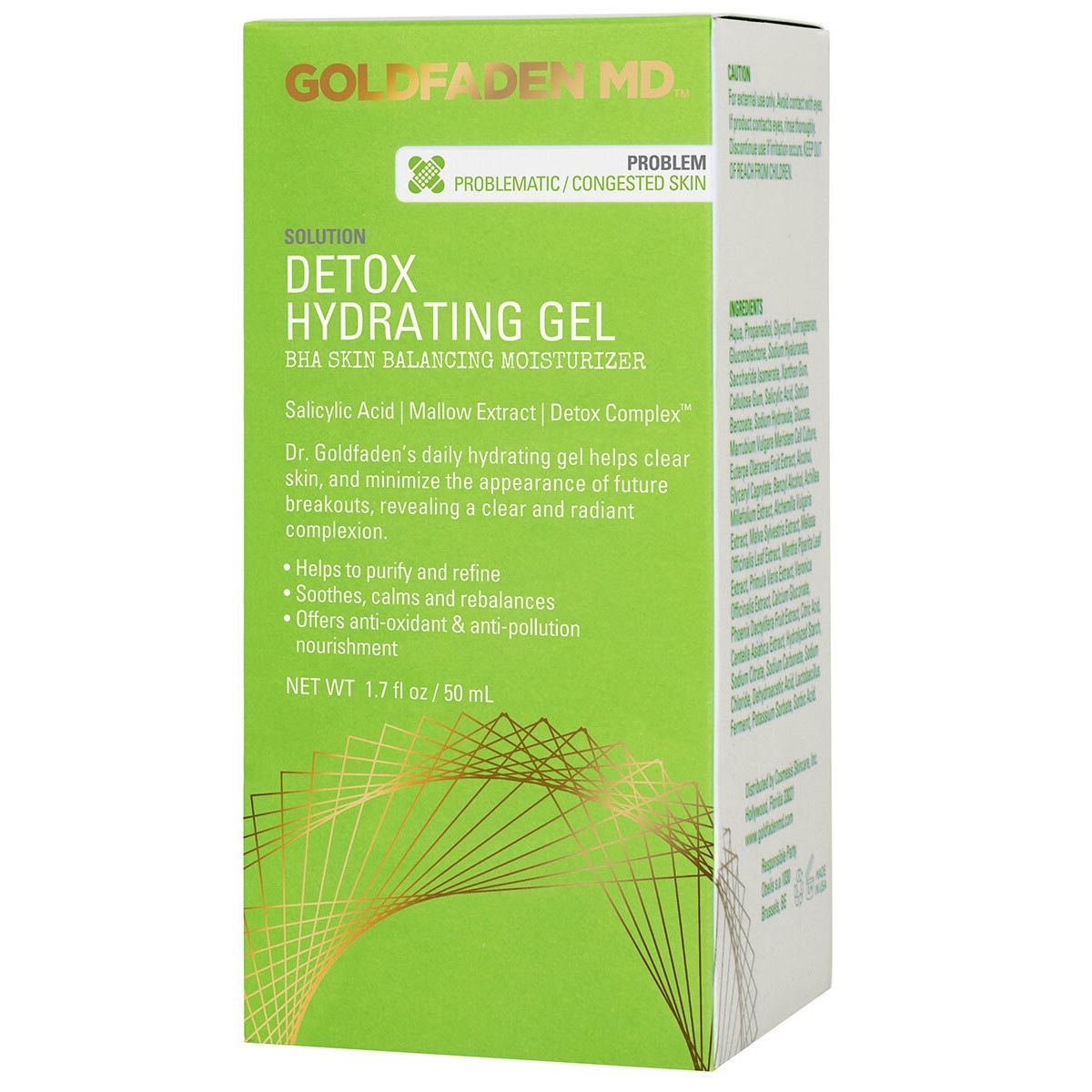 Goldfaden Detox hidratantni gel za lice – BHA hidratantna krema za uravnoteženje kože – 50 ml