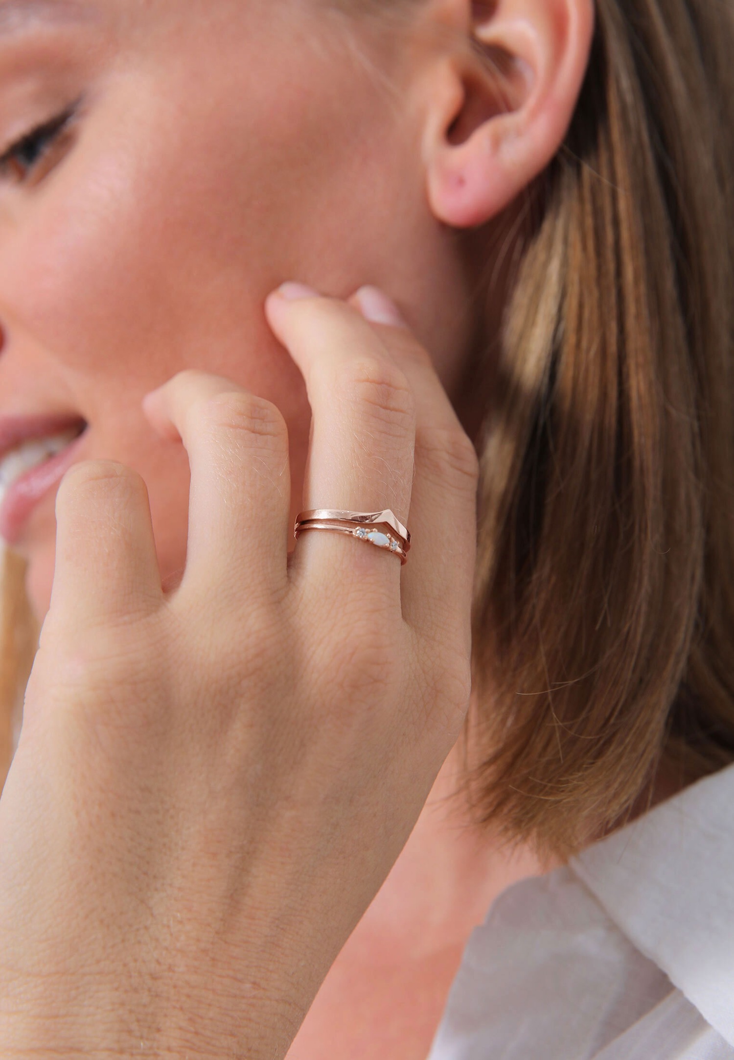 Elli Femmes Ensemble Marquise Forme de V Basique avec Opale Synthétique et Cristaux de Zirconium en Argent Sterling 925