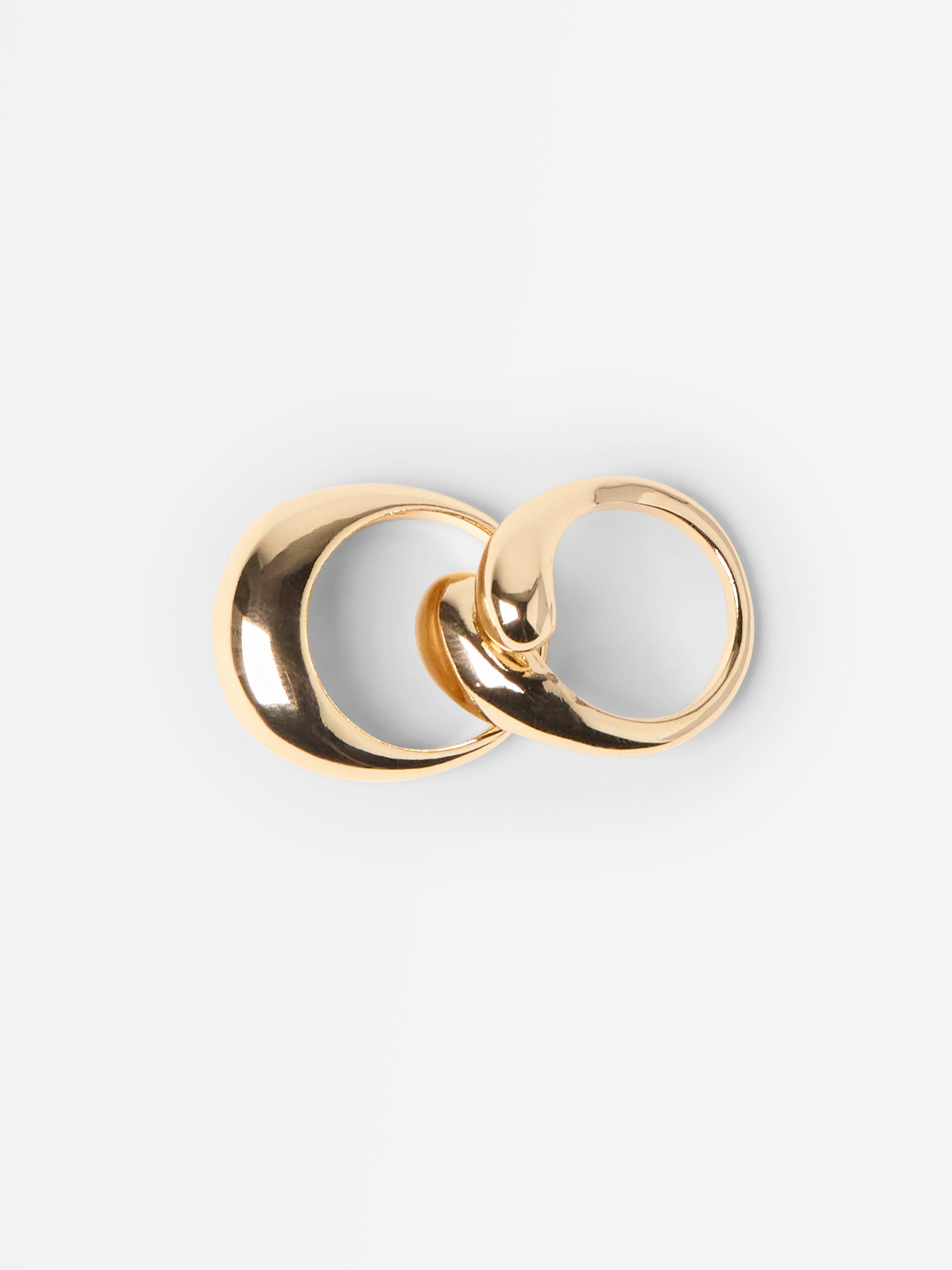 Conjunto de 2 anéis dourados