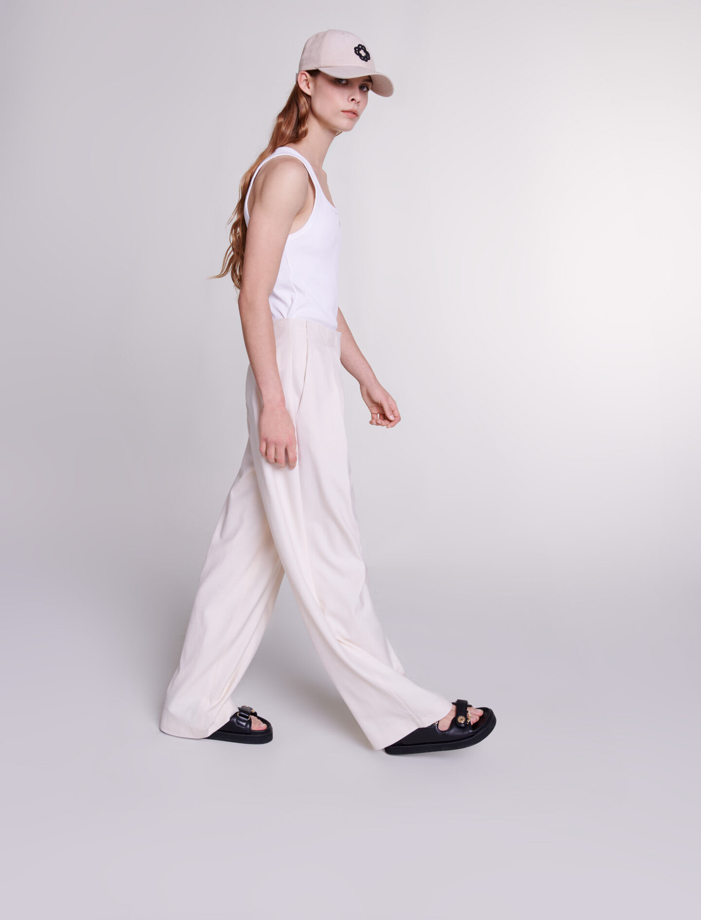 Wijde pantalon - Gebroken wit