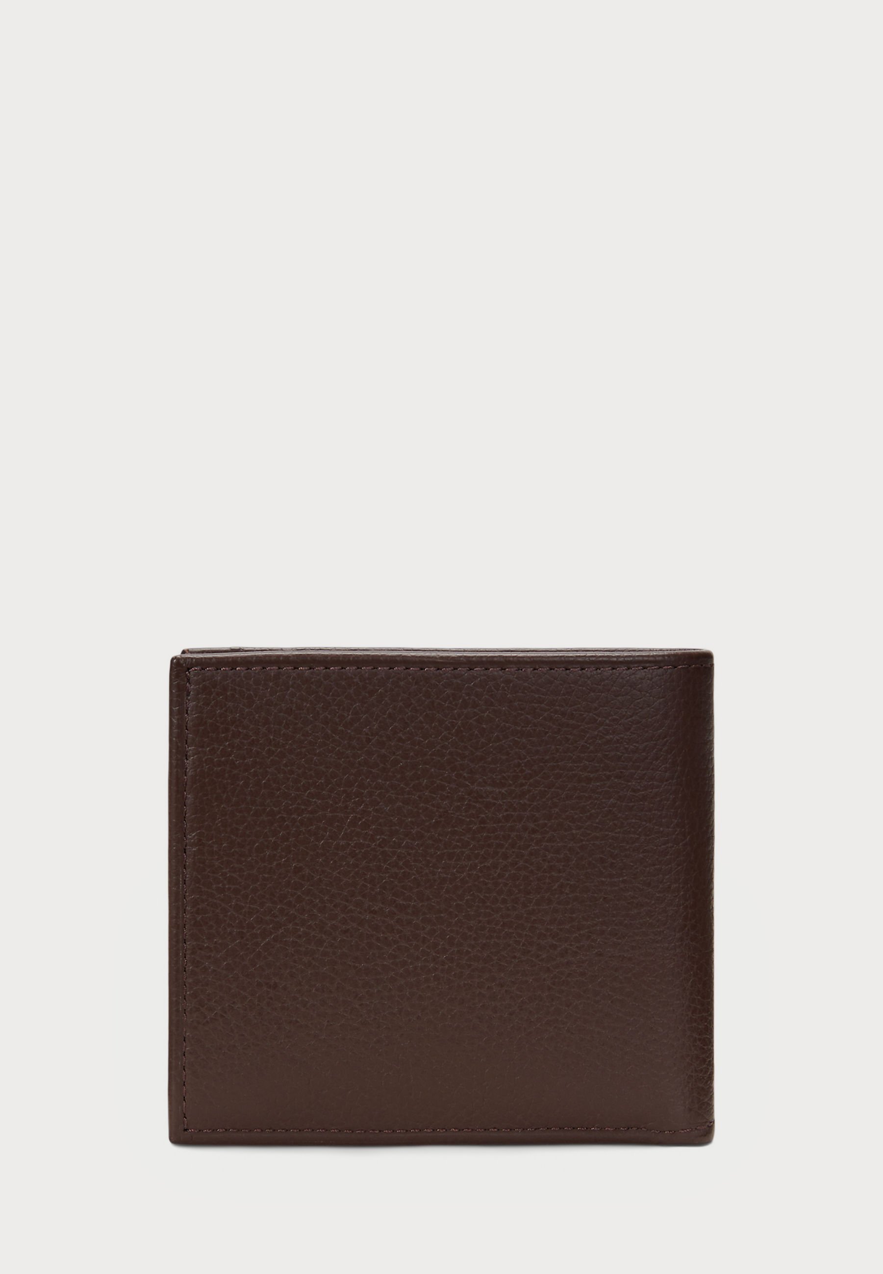 Portefeuille porte-monnaie en cuir grainé Polo Ralph Lauren - Marron foncé