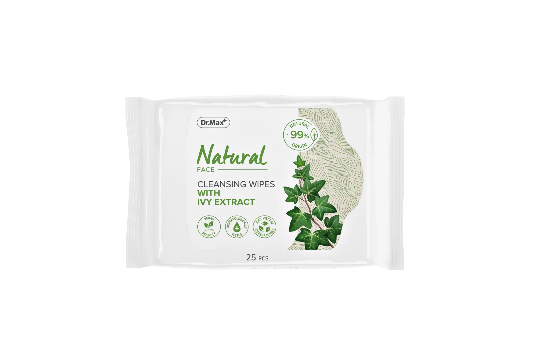 DR. MAX Dr.Max Natuurlijke Reinigingsdoekjes met Klimopextract 25 stuks Make-upverwijderende doekjes voor alle huidtypen