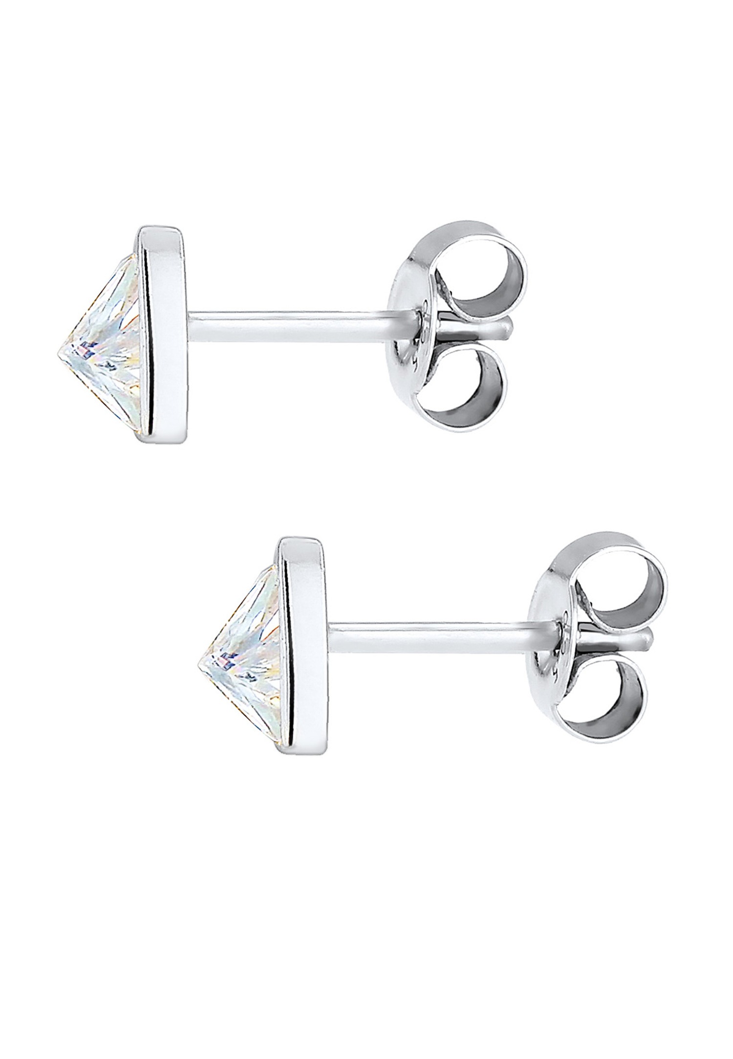 Elli Clous d'oreilles pour Femmes Triangle Géo Simple avec cristaux zirconium en argent sterling 925