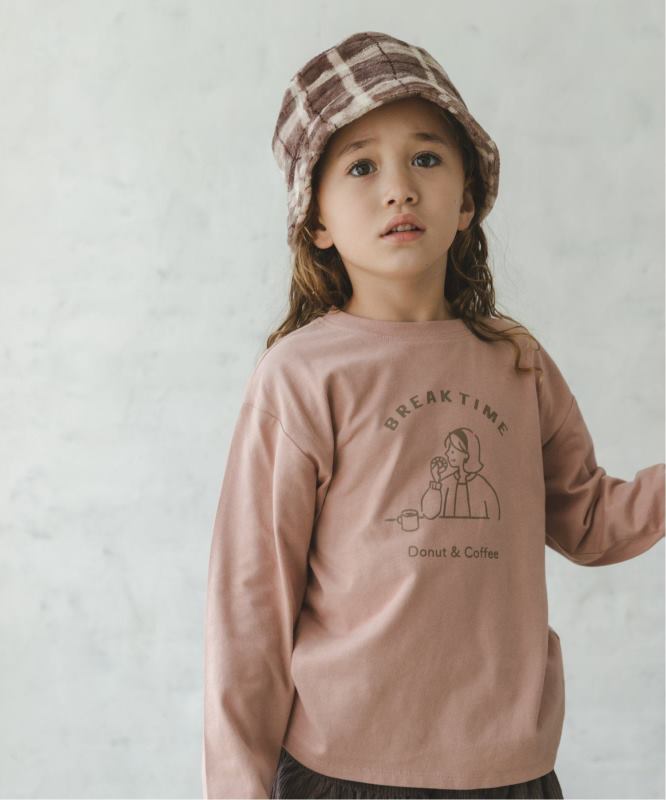 [100 % coton premium] [Ensemble assorti pour la famille] T-shirt à manches longues unisexe avec logo imprimé simple, coupe carrée, imprimé original