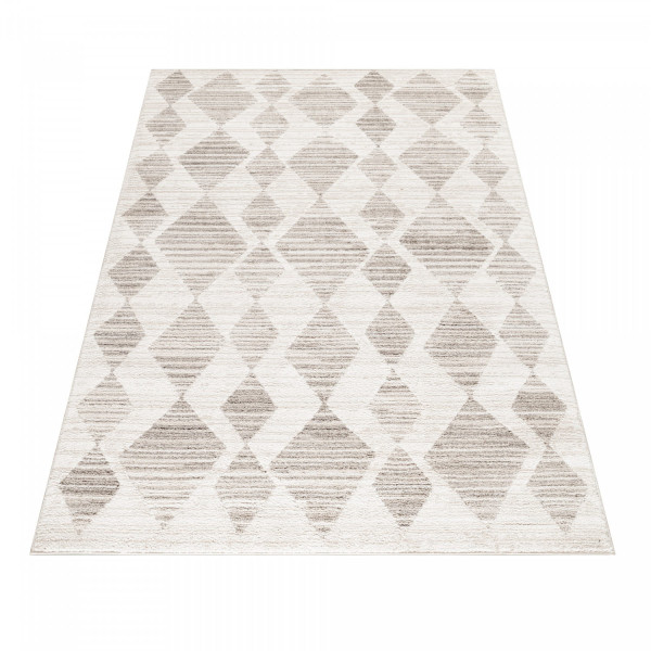 Dywan poliestrowy Berber romby szare 80 cm x 150 cm