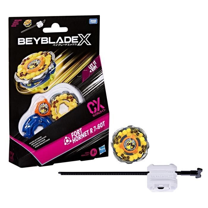 Beyblade X Starter Pack Fort Hornet R 7-60T CX, toupie Takara Tomy de type équilibre, toupies de compétition, dès 8 ans