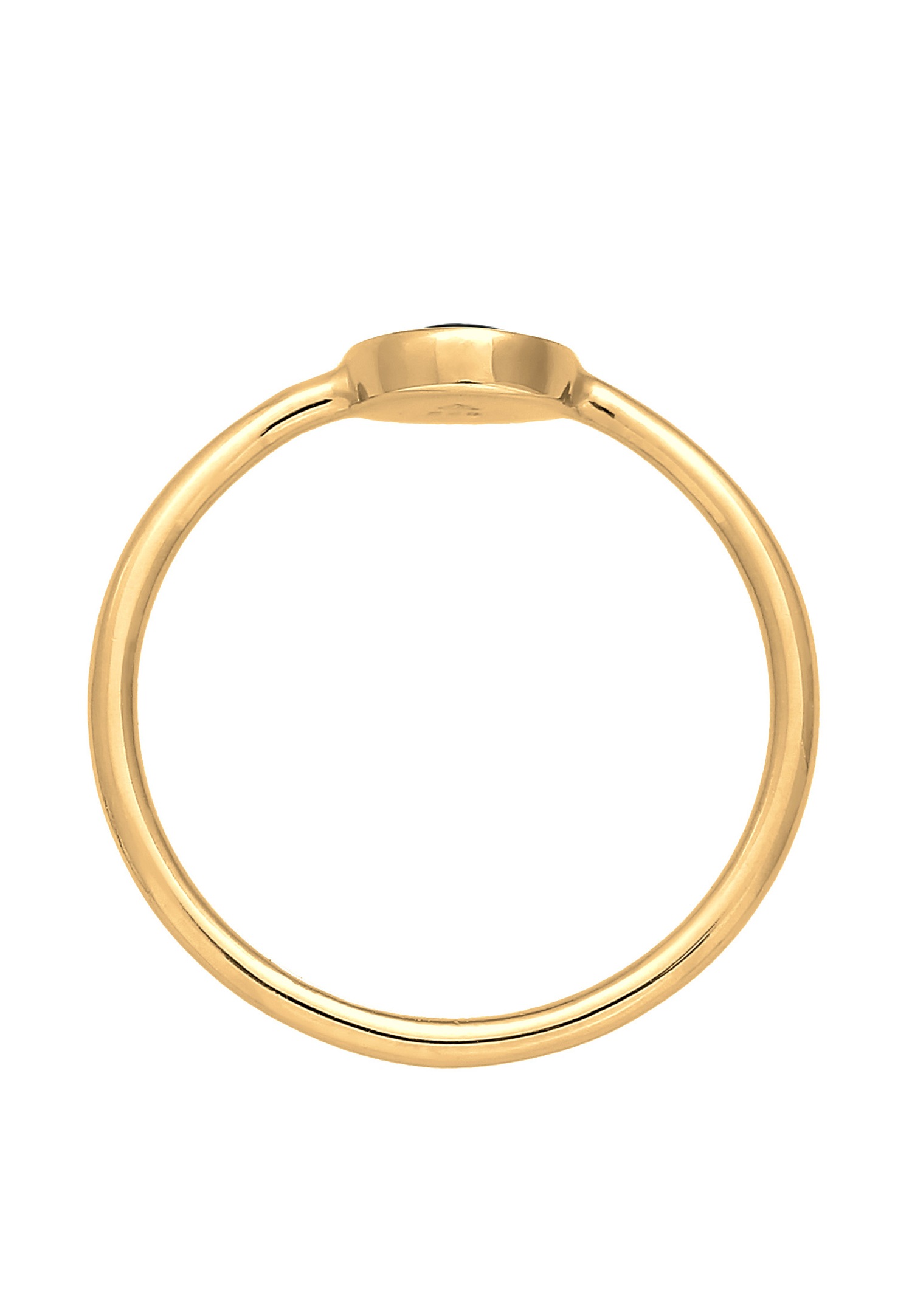 Elli Femmes Solitaire Pile basique avec émail noir en argent sterling 925