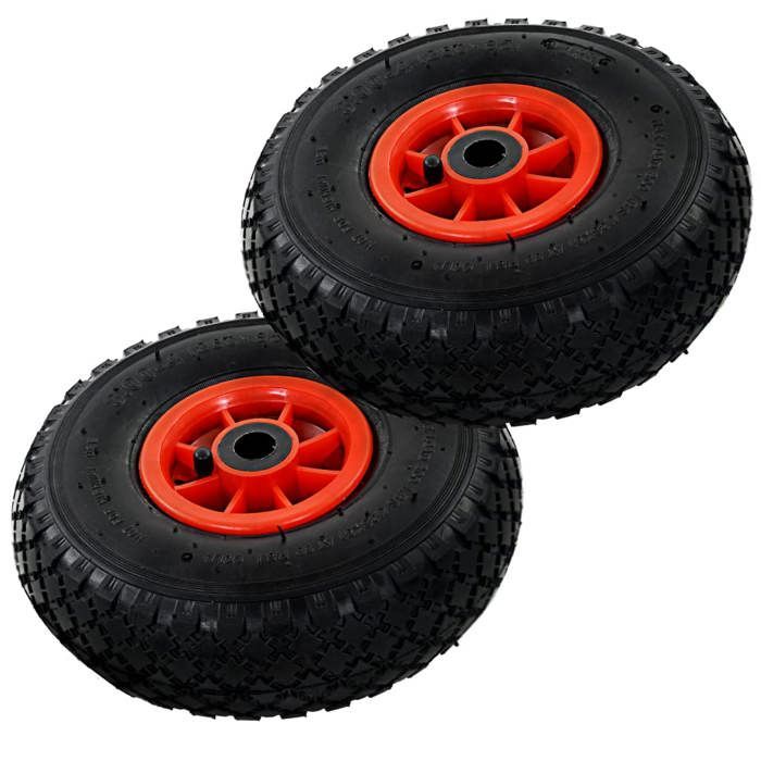 Steekwagenwielen - vidaXL - 3.00-4 - Rubber - 245x82 mm - Zwart en rood