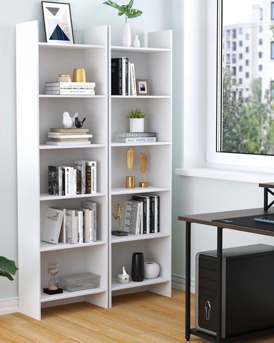 6-Tier Bookshelf, Storage Shelf, Cube-Shaped Unit, for Living Room, Office, Bedroom, Scandinavian Style