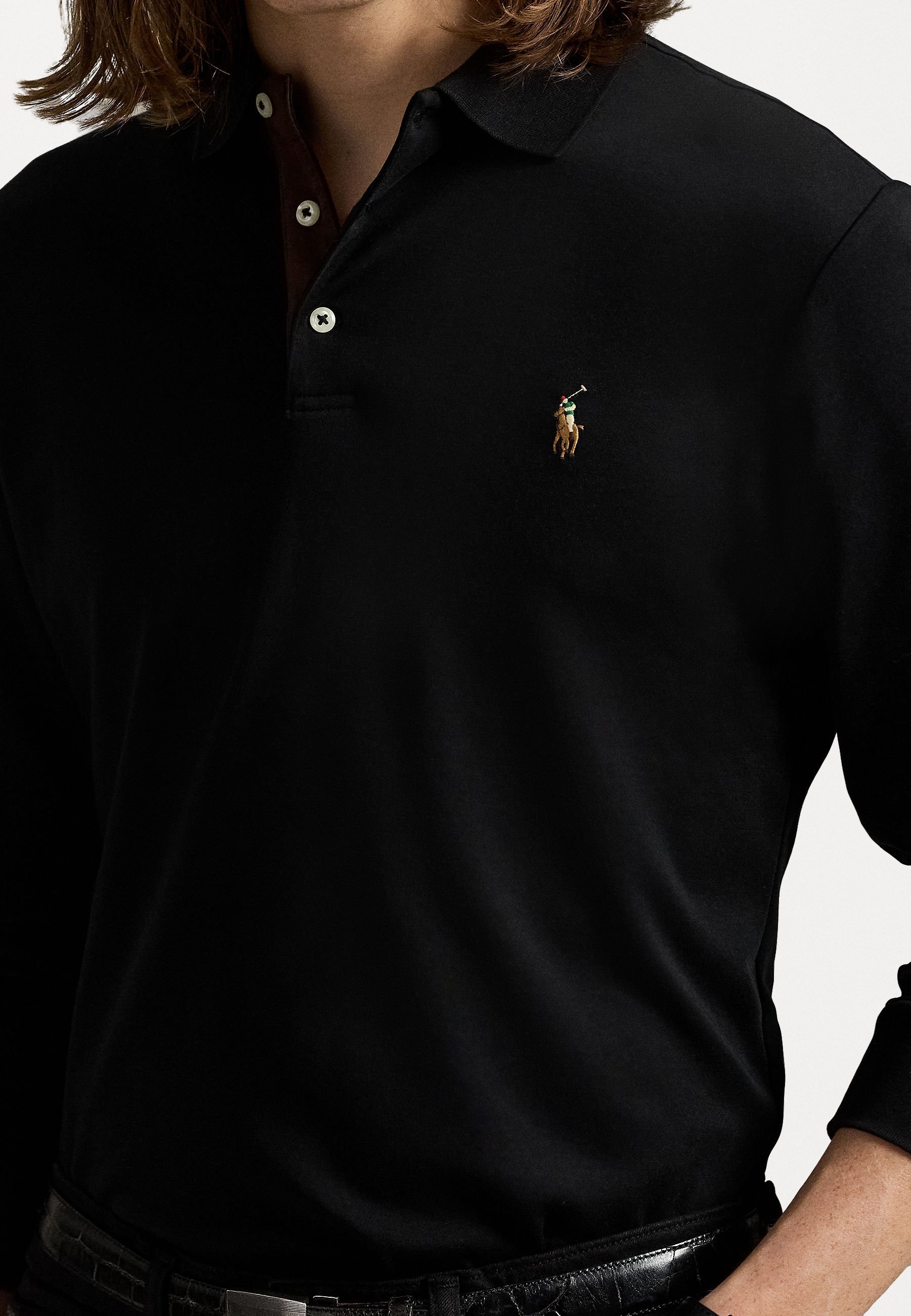 Polo Ralph Lauren CUSTOM SLIM FIT MACIA CAMISA polo de algodão - Camisa de manga comprida - preta
