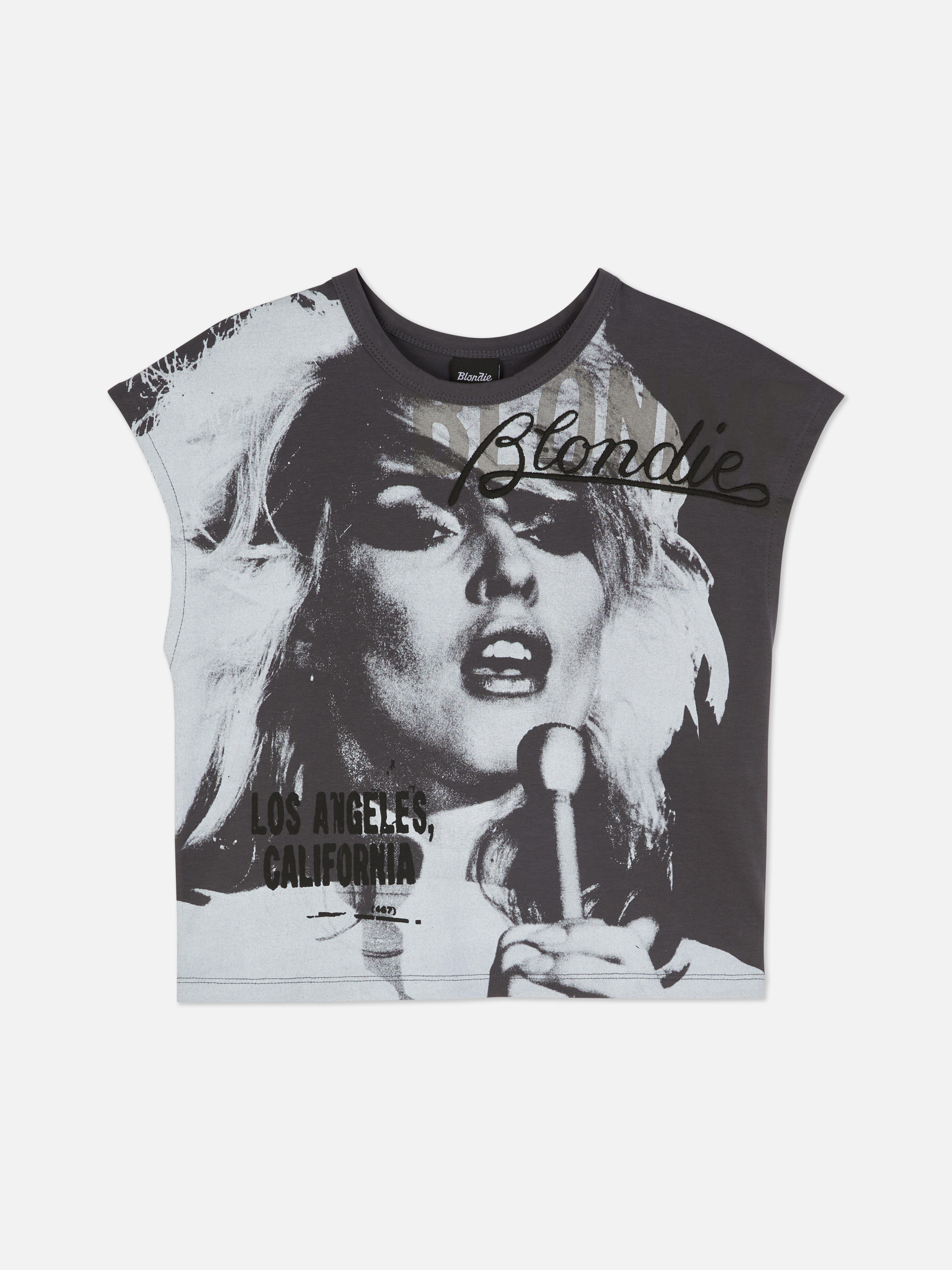 Tricou pentru bebeluși cu imprimeu Blondie. Un tricou scurt cu mâneci scurte și imprimeu Blondie pe față.