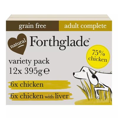 Kompletní krmivo Forthglade pro dospělé psy bez obilovin - kuře a kuřecí játra