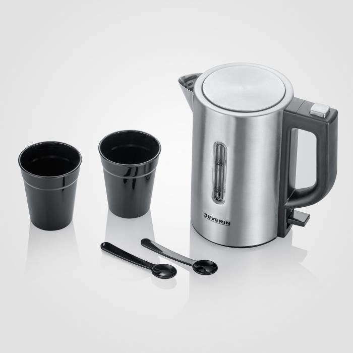 Hervidor de viaje SEVERIN WK3647 - 0,5 L - 1100 W - Acero inoxidable y negro