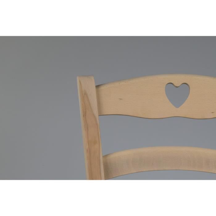 Tommychairs - Set of 4 CUORE kitchen chairs, sturdy frame in polished, untreated beech wood, 100% natural, wooden seat