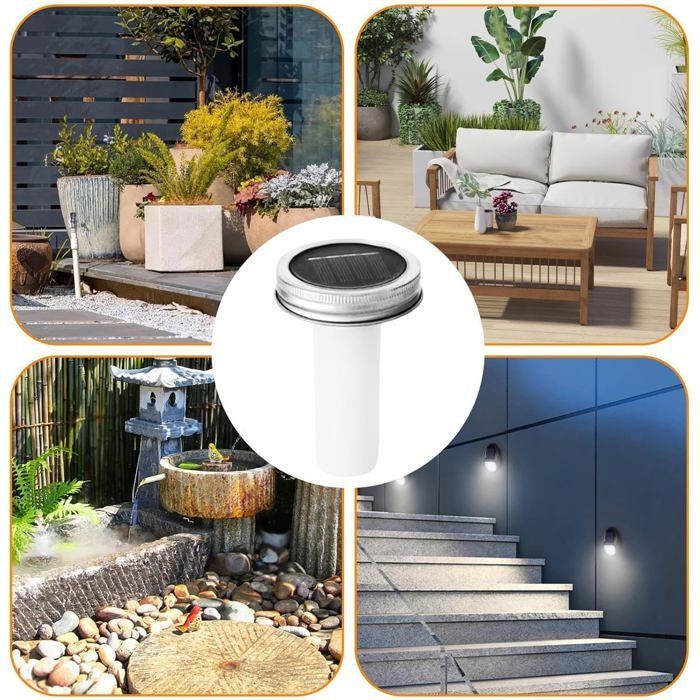 Luces solares para macetas de uso exterior | Iluminación LED para caminos, decoración LED para césped, jardín, entrada de vehículos y patio trasero.