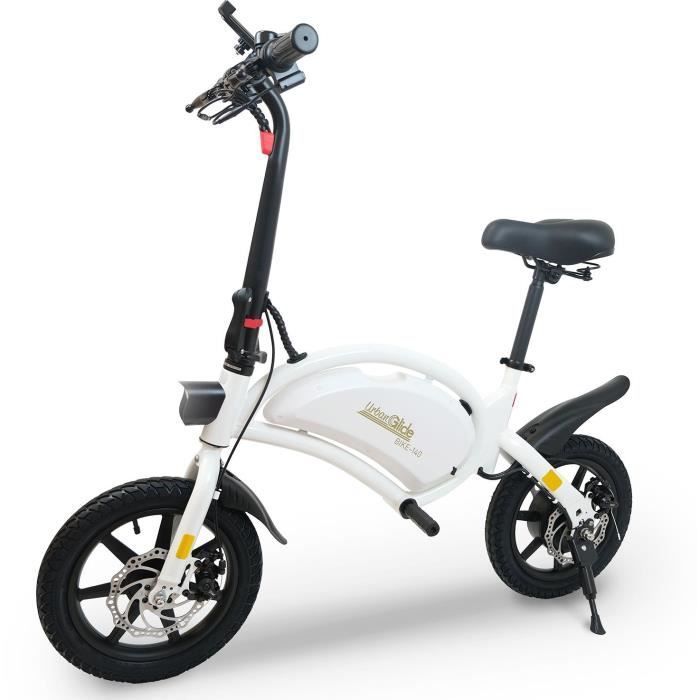 Bicicletta elettrica senza pedali - URBANGLIDE - BIKE 140 BIANCA - 36V - 350W - pneumatici da 14