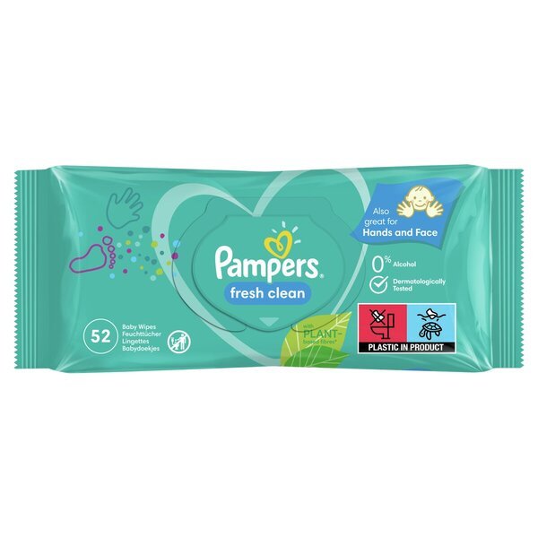 „Pampers Fresh Clean“ kūdikių servetėlės, 12 x 52 vnt.