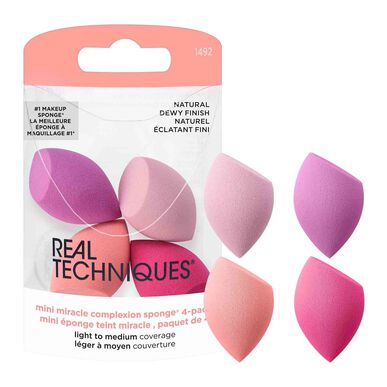 Real Techniques 4 Mini Miracle spužvice za ten Set od 4 spužvice za lice 1 komad 1 komad