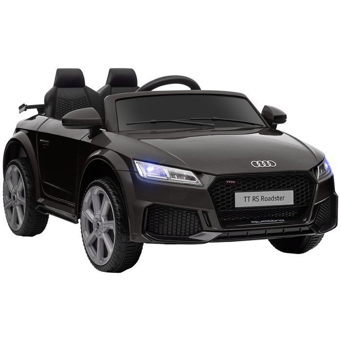 Electric car - HOMCOM - children's Audi TT RS 12V 30W speed 3 km/h remote control LED - PP - black
