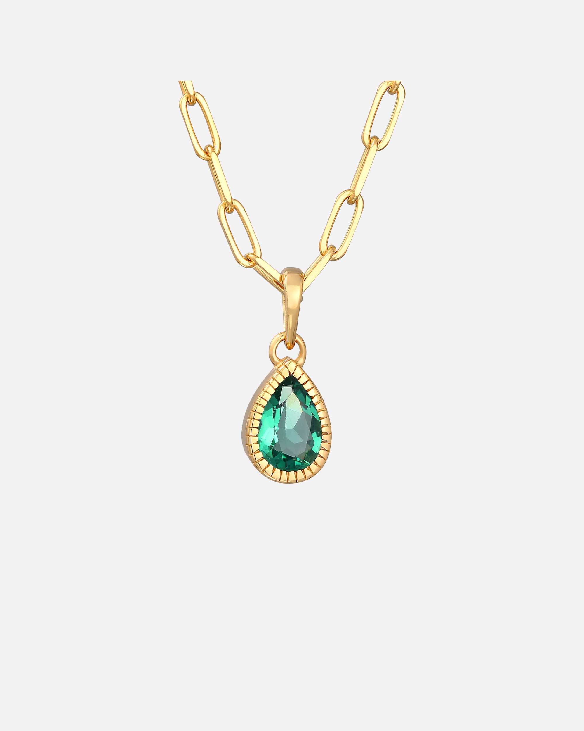 Elli PREMIUM Femmes Pendentif Goutte Maillons Aspect de chaine avec quartz en argent 925 plaqué or