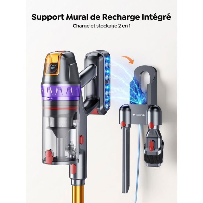 Aspirapolvere senza fili 8 in 1 - BUTURE VC90 - 65 kPa/650 W - Autonomia 60 minuti (ECO) - Spazzola per materassi - Autoportante