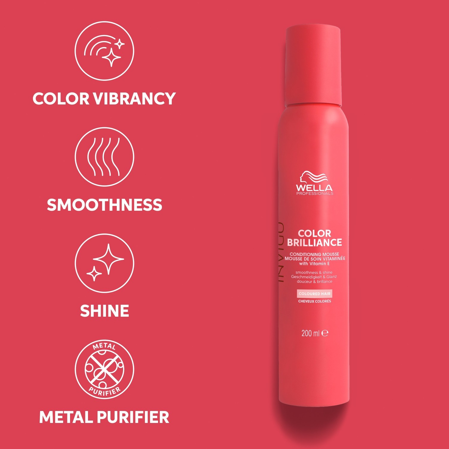 Wella Professionals INVIGO Color Brilliance Hair Mousse - balzam za barvane lase - 200 ml