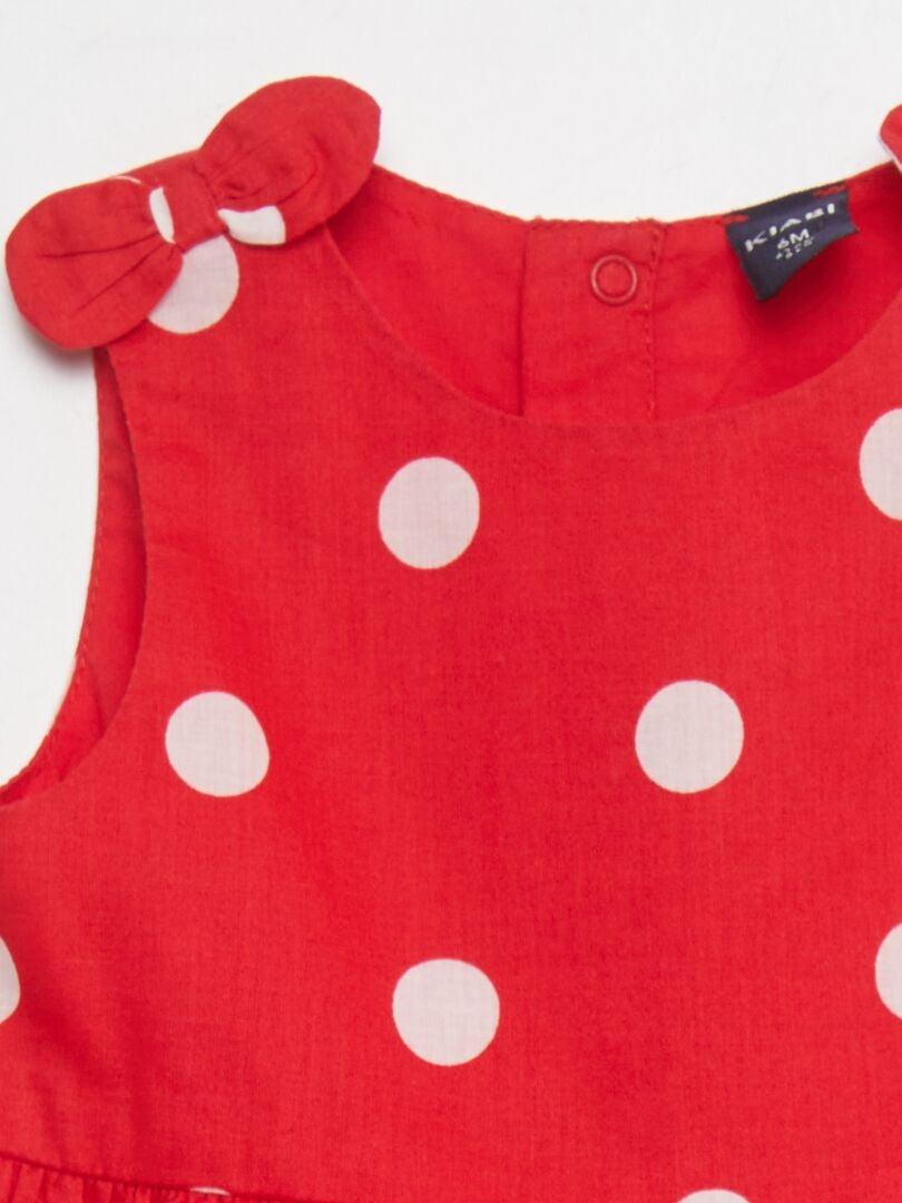 Vestido sem mangas com estampa - VERMELHO
