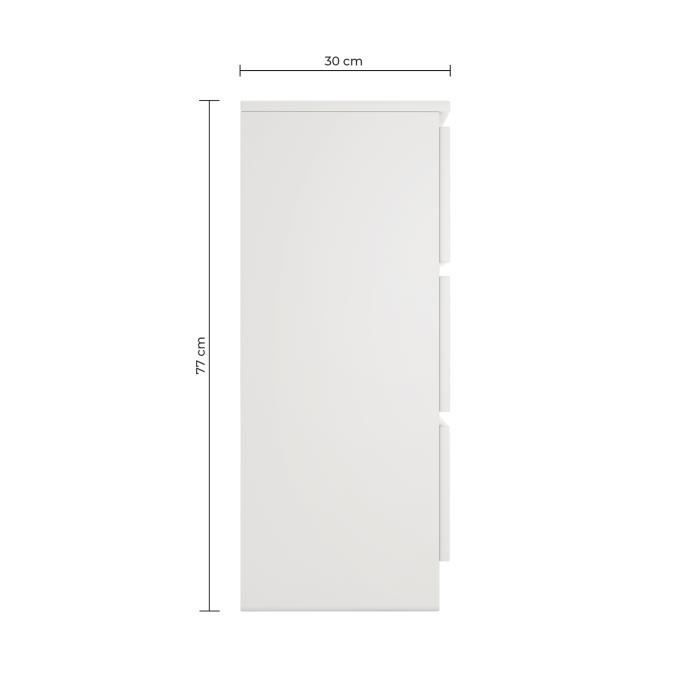 MILAN - Contemporary chest of drawers for bedroom, living room, or office, 30x120x77 cm - 6 drawers - Storage unit - Tall cabinet
