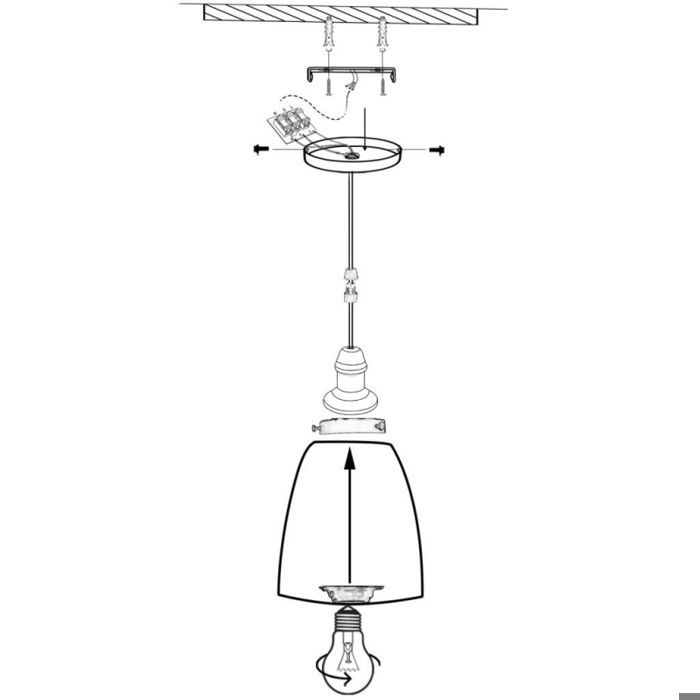 WOTTES Retro Glazen Hanglamp Industriële Vintage Kroonluchter Plafondlamp Transparant Design Lamp Ø14CM 1 stuk
