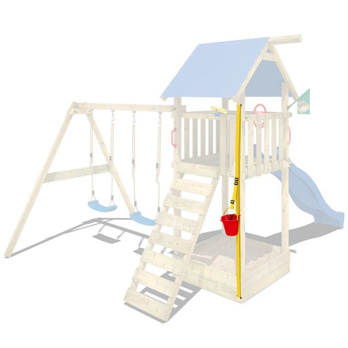 Cabrestante WICKEY Xtra-Lift con cubo – Accesorio para juegos de rol de obras de construcción de 210 cm – Para exteriores