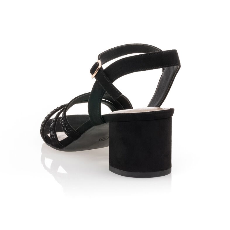 Schwarze Damensandalen / Zehenfreie Schuhe
