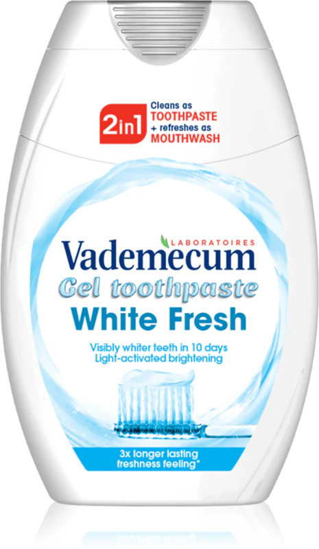 Vademecum 2 em 1 Creme dental e enxaguante bucal 2 em 1 com efeito clareador