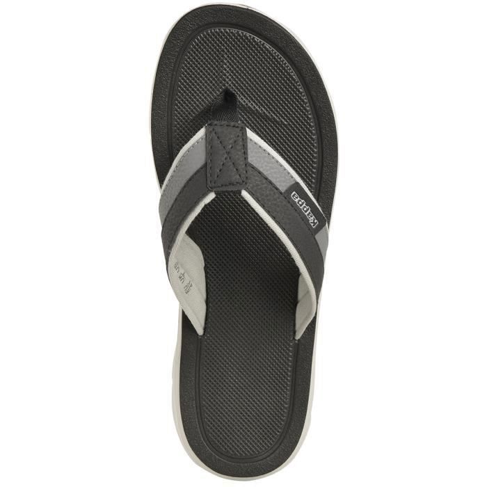 Chanclas para hombre - Cesarus - Negras - Talla 44 - Parte superior de PU/Textil - Suela de Phylon