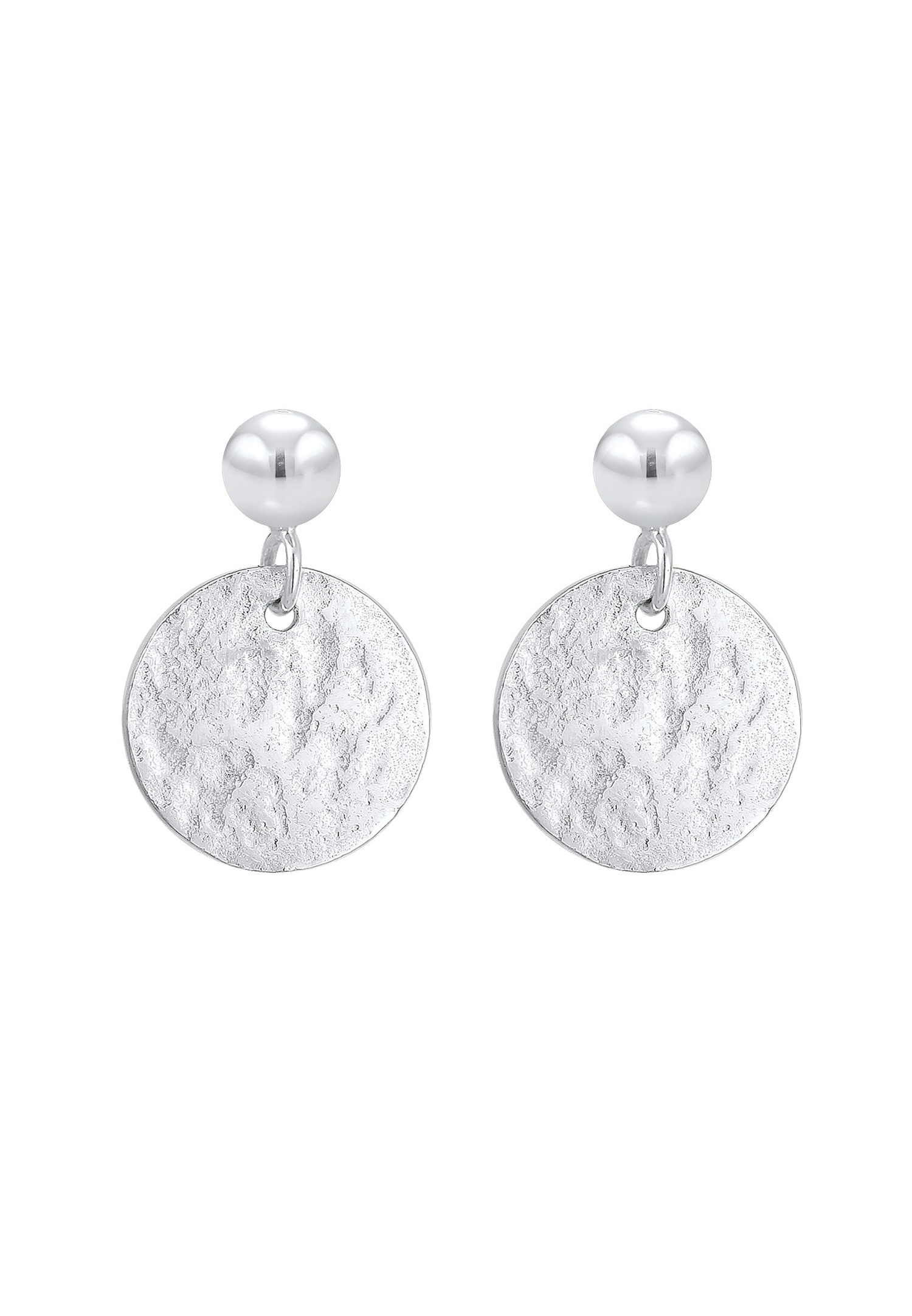 Elli Femmes Pendentif d'oreilles Plaquette Martelé Vintage Look Antique en Argent Sterling 925