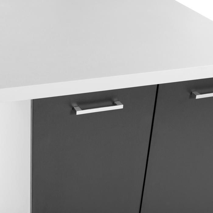 Isla central IDMARKET IVO de 120 cm en blanco y gris con encimera.