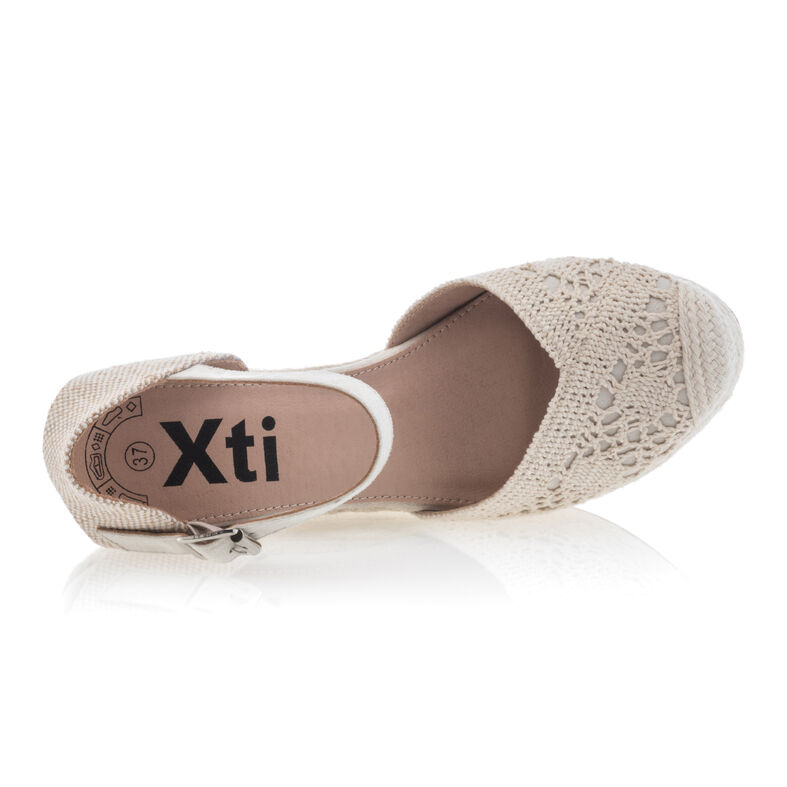 Dámské béžové espadrilky s lanovou podrážkou