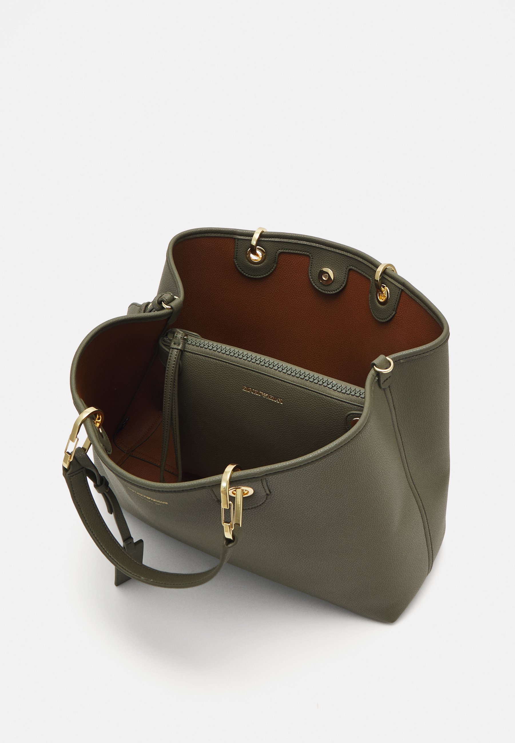 Emporio Armani BAG SET - Tote bag - militare/cuoio