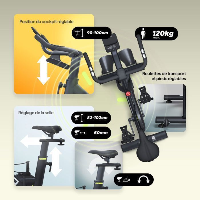 ZIPRO Modo Exercise Bike - Magnetic Resistance - Bluetooth & App - 6kg Flywheel - Max 110kg - Black