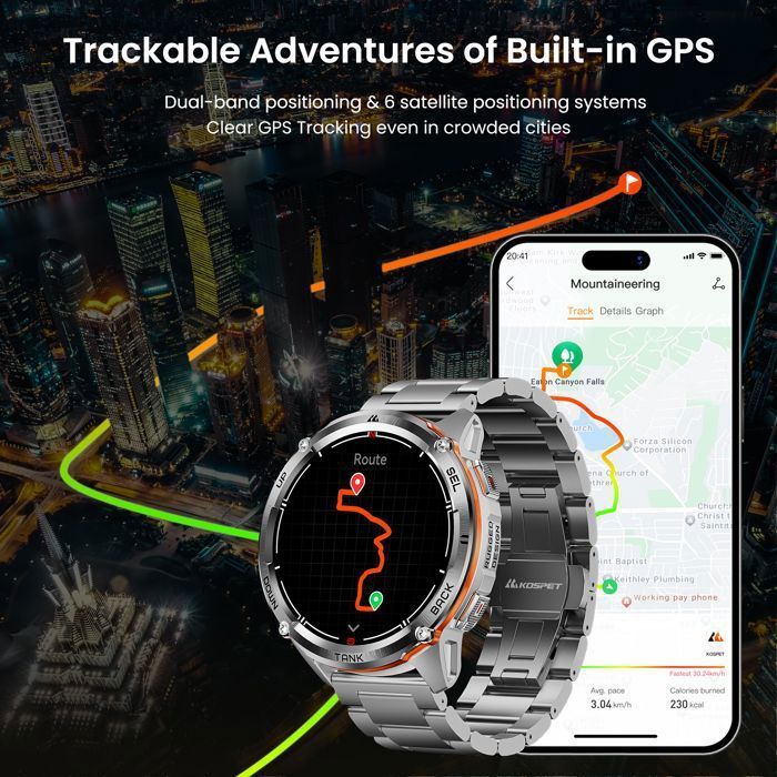 Montre Connectée homme SmartWatch Sport GPS KOSPET T3 Ultra2 1.43