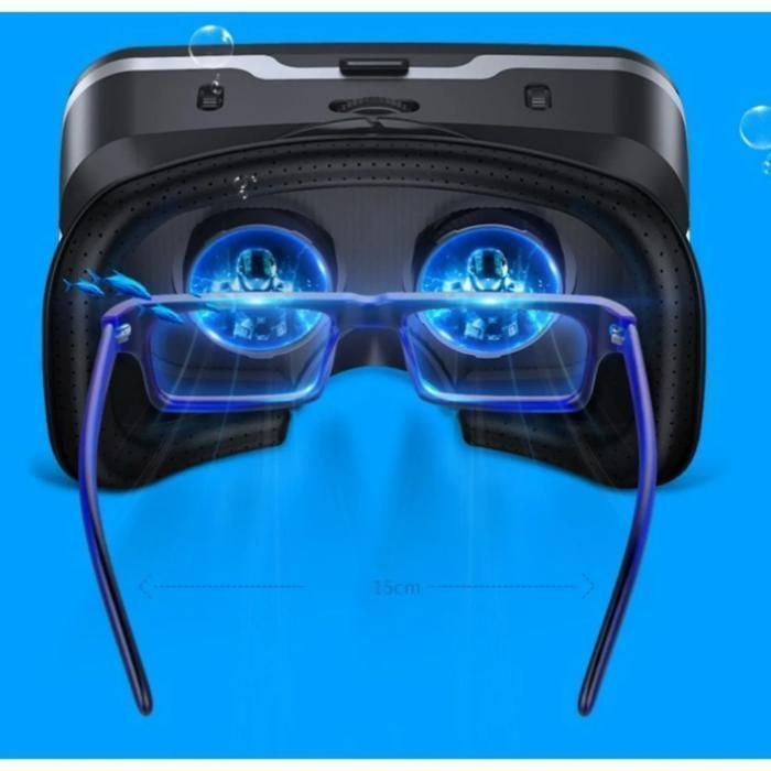 VR glasses, 3D virtual reality, integrated headset, compatible with 4.7 to 7.2-inch smartphones, HD image quality, black