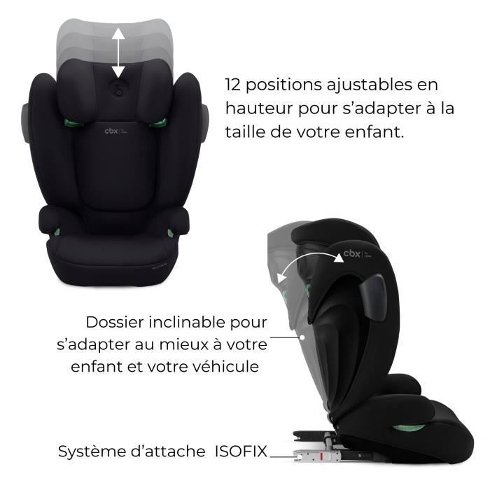 Silla de coche Cybex Solution B3 i-Fix - De 3 a 12 años - De 15 a 50 kg - De 100 a 150 cm - Negra