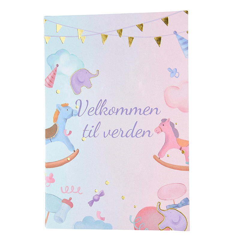 Välkommen till världen-kort, rosa