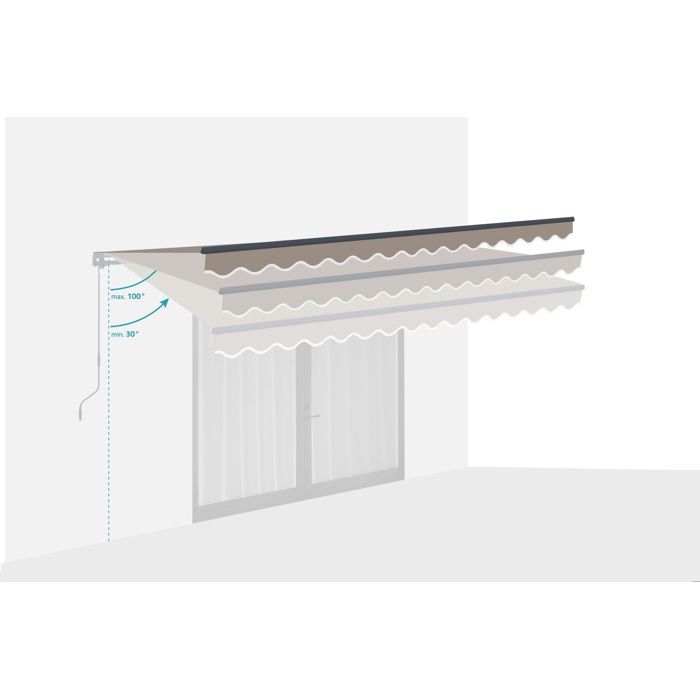Manuelle Markise - Cazeboo - VECCHIO - 4x3m - Premium-Gewebe 320g/m² - Taupe - UV-beständig - Abdeckungsbereich 5m²