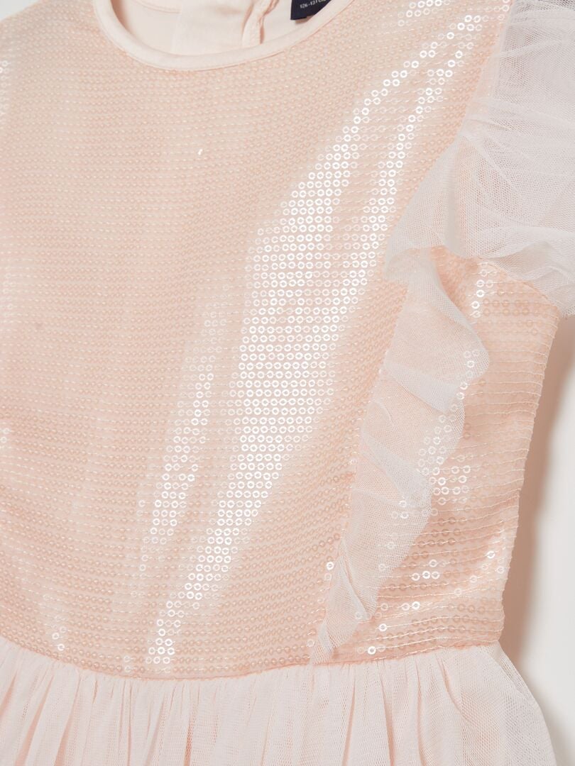 Galajurk met pailletten in midi-lengte - ROZE