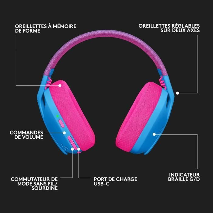 Gaming-Headset – LOGITECH G-G435 – LIGHTSPEED & Bluetooth – 18 Stunden Akkulaufzeit – Blau