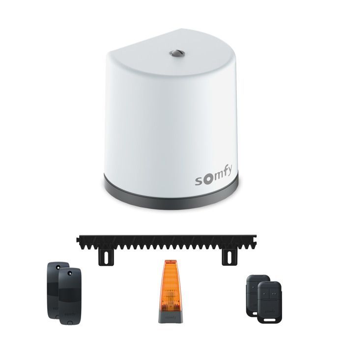 SOMFY 1246277 - Motore per cancello scorrevole Freevia Essential RTS - Fornito con 2 telecomandi Keypop, luce lampeggiante e cavo da 4 m