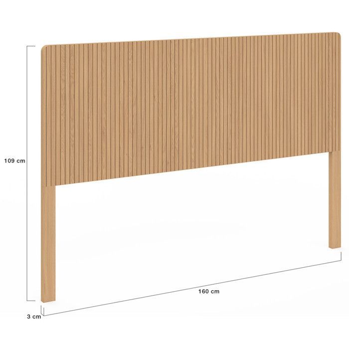 IDMARKET Tête de lit sur pied JULIETTE 160 cm effet lattes tasseau bois