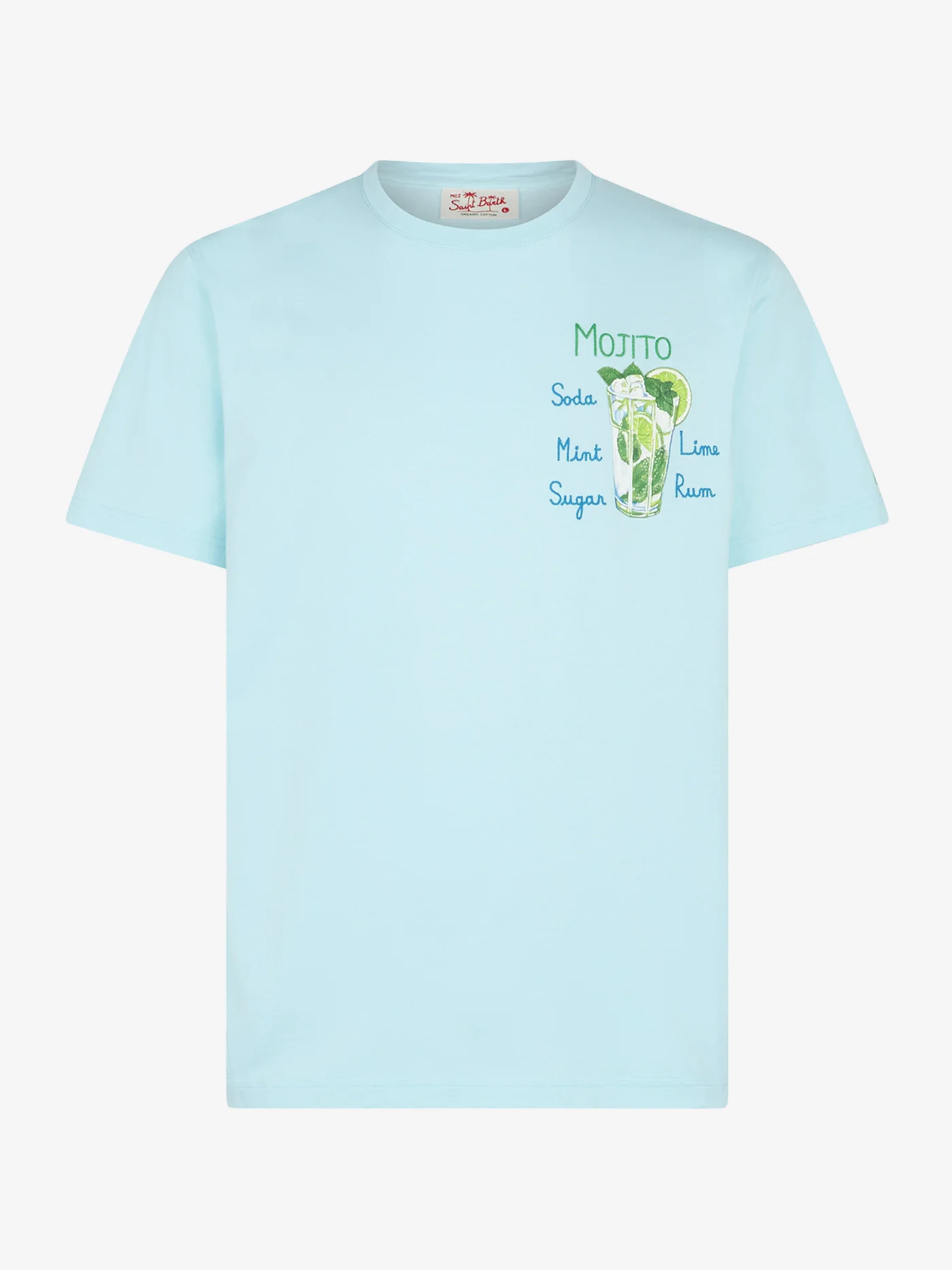 Heren katoenen T-shirt met Mojito-borduurwerk