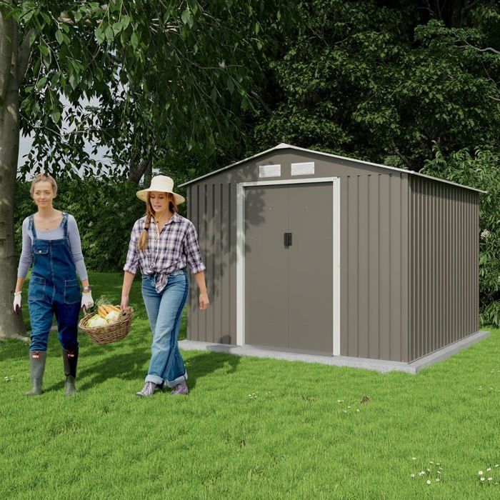 5,8 m² metalen tuinschuur + verankeringsset